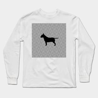 Bull Terrier Dog Lover Gift - Scandi Geometric Silhouette Long Sleeve T-Shirt